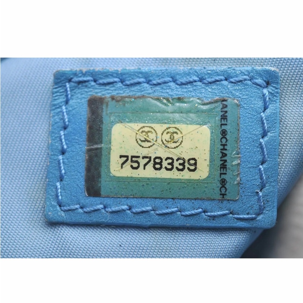 Authentic CHANEL New Travel Line 2Way Shoulder Hand Bag Nylon Leather Blue - Picture 11 of 12
